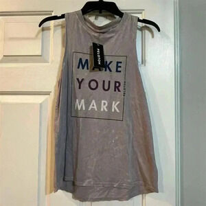 Peloton Women's XS Gray Sleeveless Flow Muscle Tank Casual Summer Top